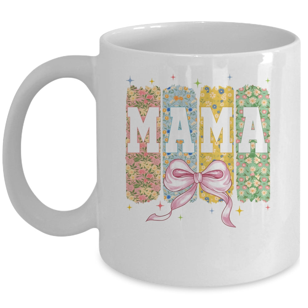 Floral Mama Coquette Bow Mothers Day Mama Floral Spring Boho Mug | siriusteestore