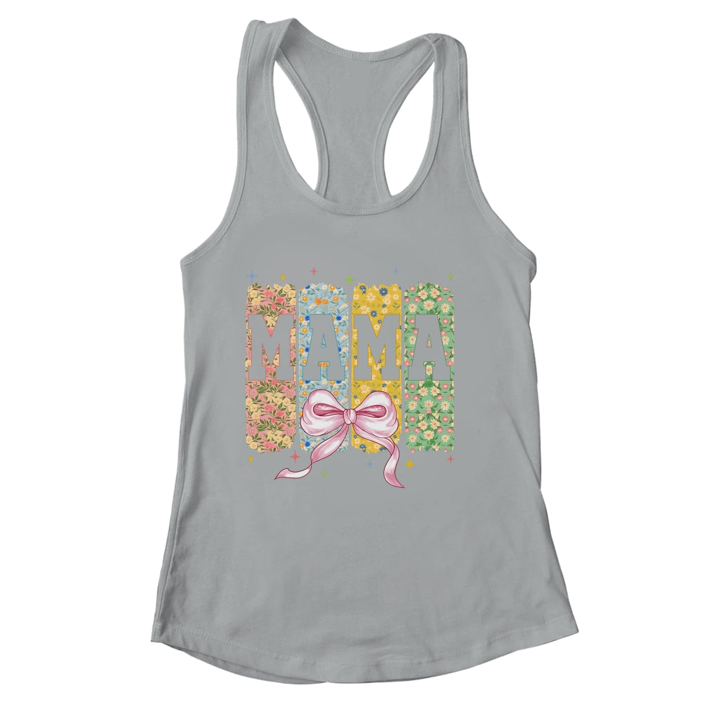 Floral Mama Coquette Bow Mothers Day Mama Floral Spring Boho Shirt & Tank Top | siriusteestore