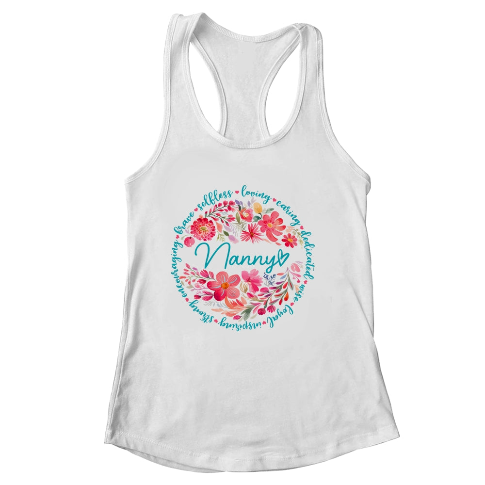 Floral Nanny Mothers Day Gardener Cute Wildflowers Women Shirt & Tank Top | siriusteestore