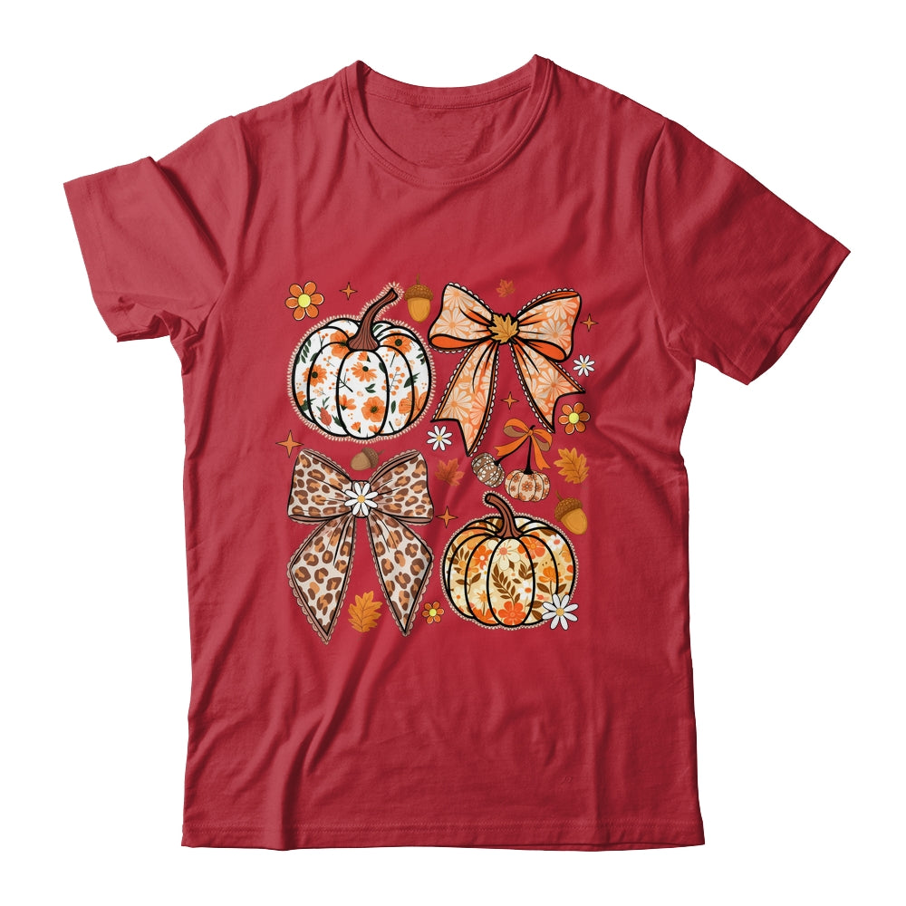 Floral Pumpkin Floral Coquette Fall Pumpkin Autumn Girly Shirt & Sweatshirt | siriusteestore