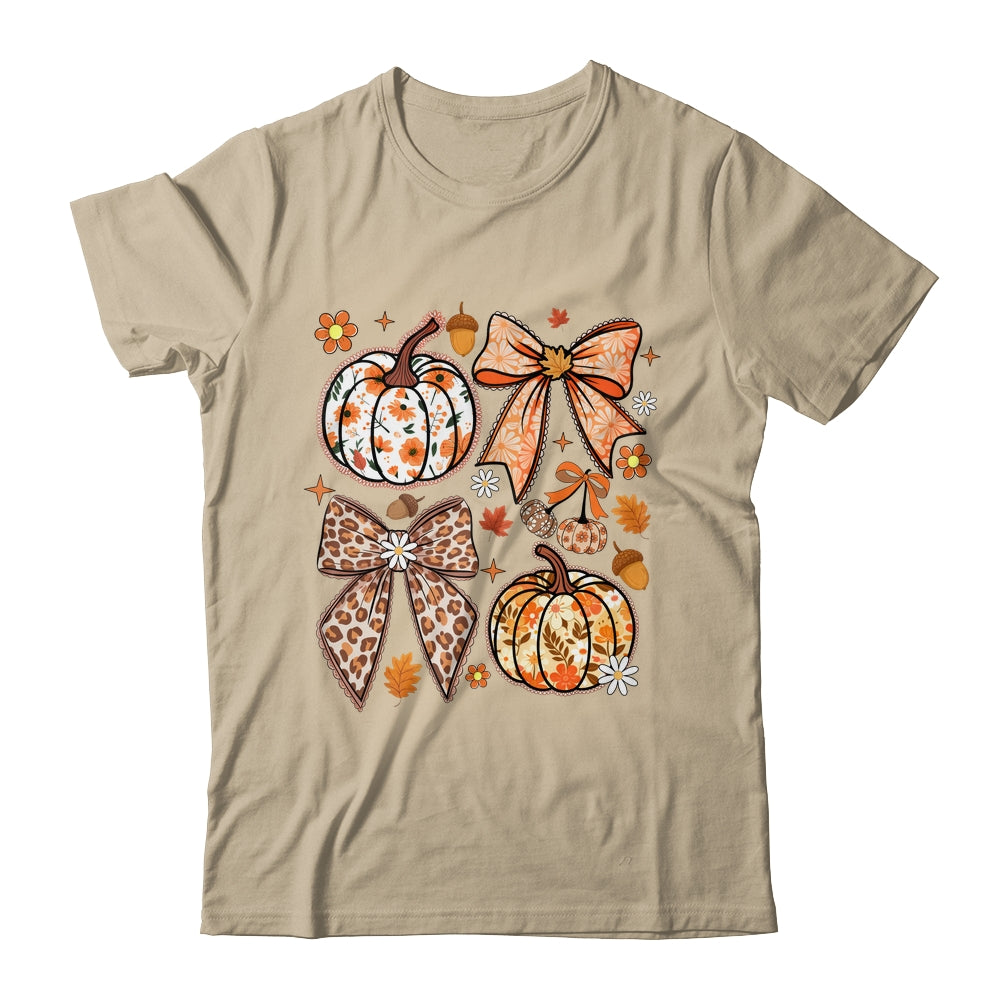 Floral Pumpkin Floral Coquette Fall Pumpkin Autumn Girly Shirt & Sweatshirt | siriusteestore