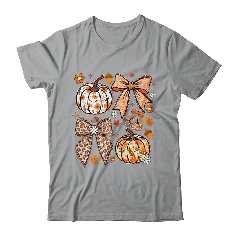 Floral Pumpkin Floral Coquette Fall Pumpkin Autumn Girly Shirt & Sweatshirt | siriusteestore