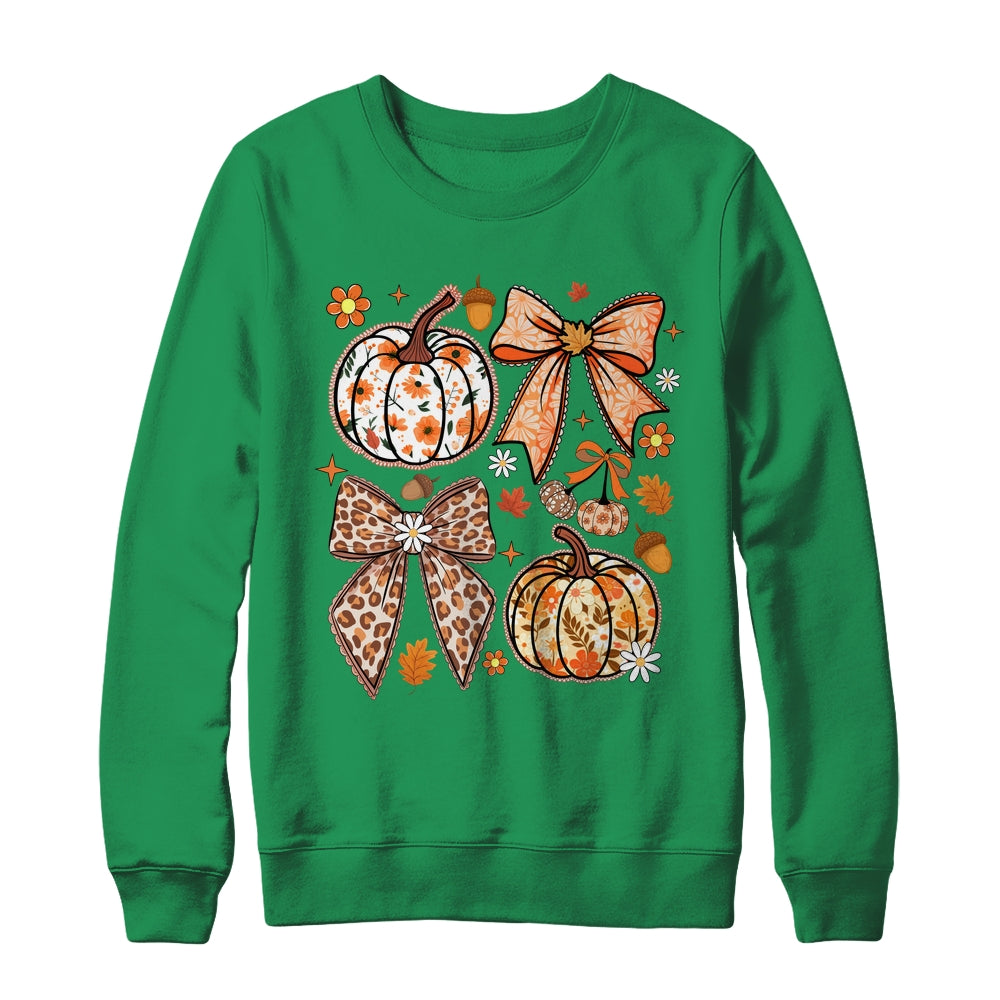 Floral Pumpkin Floral Coquette Fall Pumpkin Autumn Girly Shirt & Sweatshirt | siriusteestore