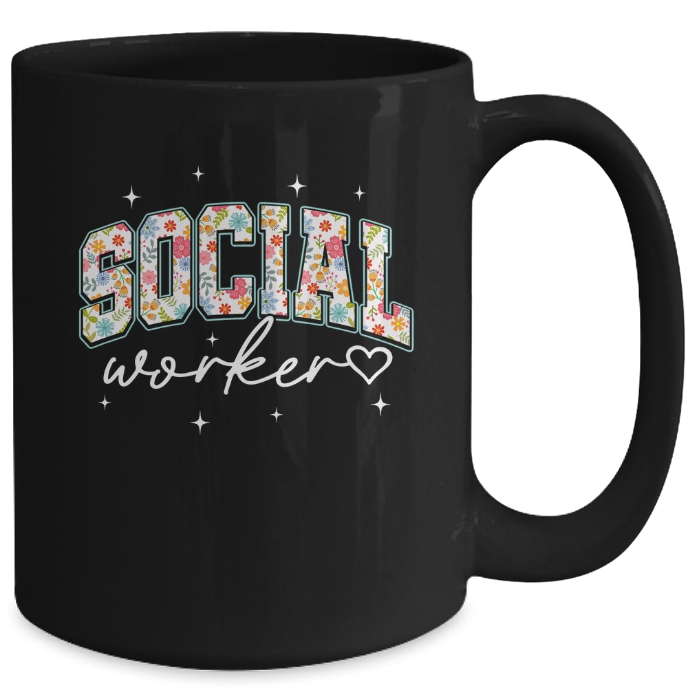 Floral Social Worker Flower Floral School Counselor Mug | siriusteestore
