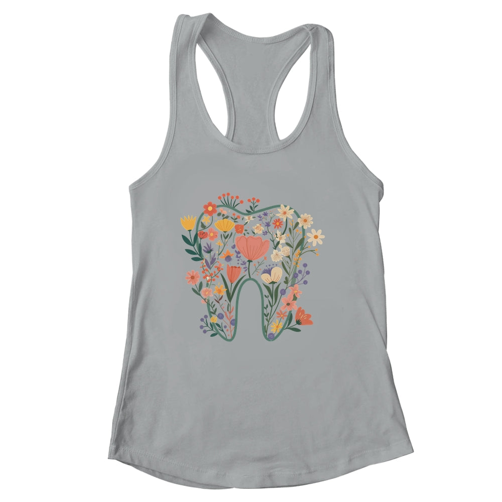 Floral Tooth Boho Flower Dental Student Dental Assistant Shirt & Tank Top | siriusteestore
