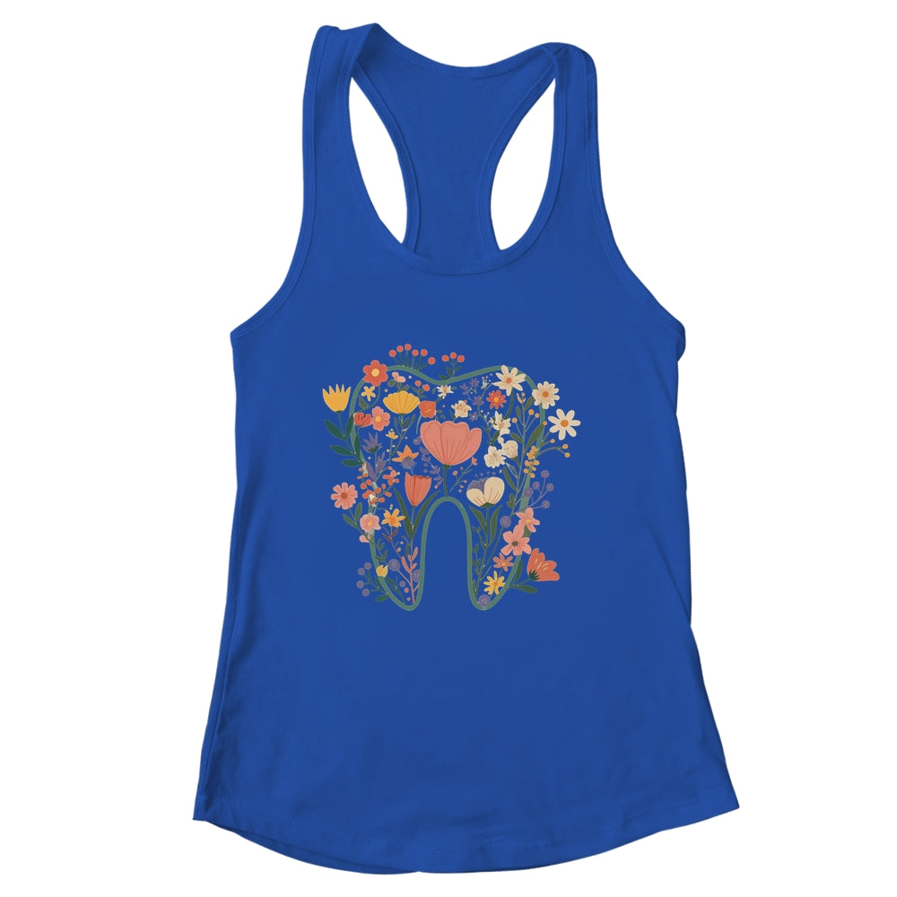 Floral Tooth Boho Flower Dental Student Dental Assistant Shirt & Tank Top | siriusteestore