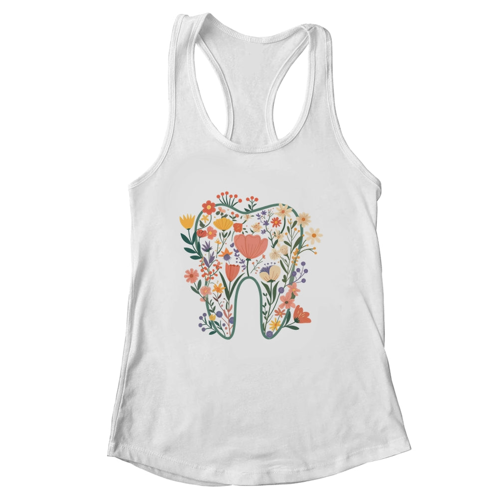 Floral Tooth Boho Flower Dental Student Dental Assistant Shirt & Tank Top | siriusteestore