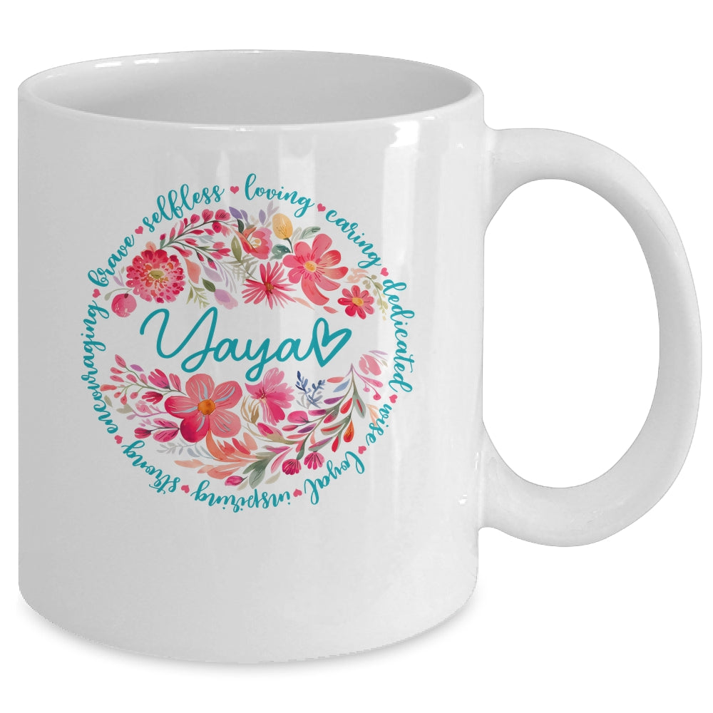 Floral Yaya Mothers Day Gardener Cute Wildflowers Women Mug | siriusteestore