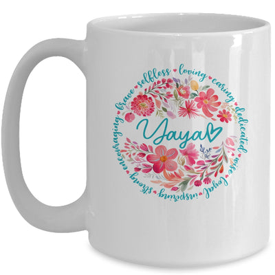 Floral Yaya Mothers Day Gardener Cute Wildflowers Women Mug | siriusteestore