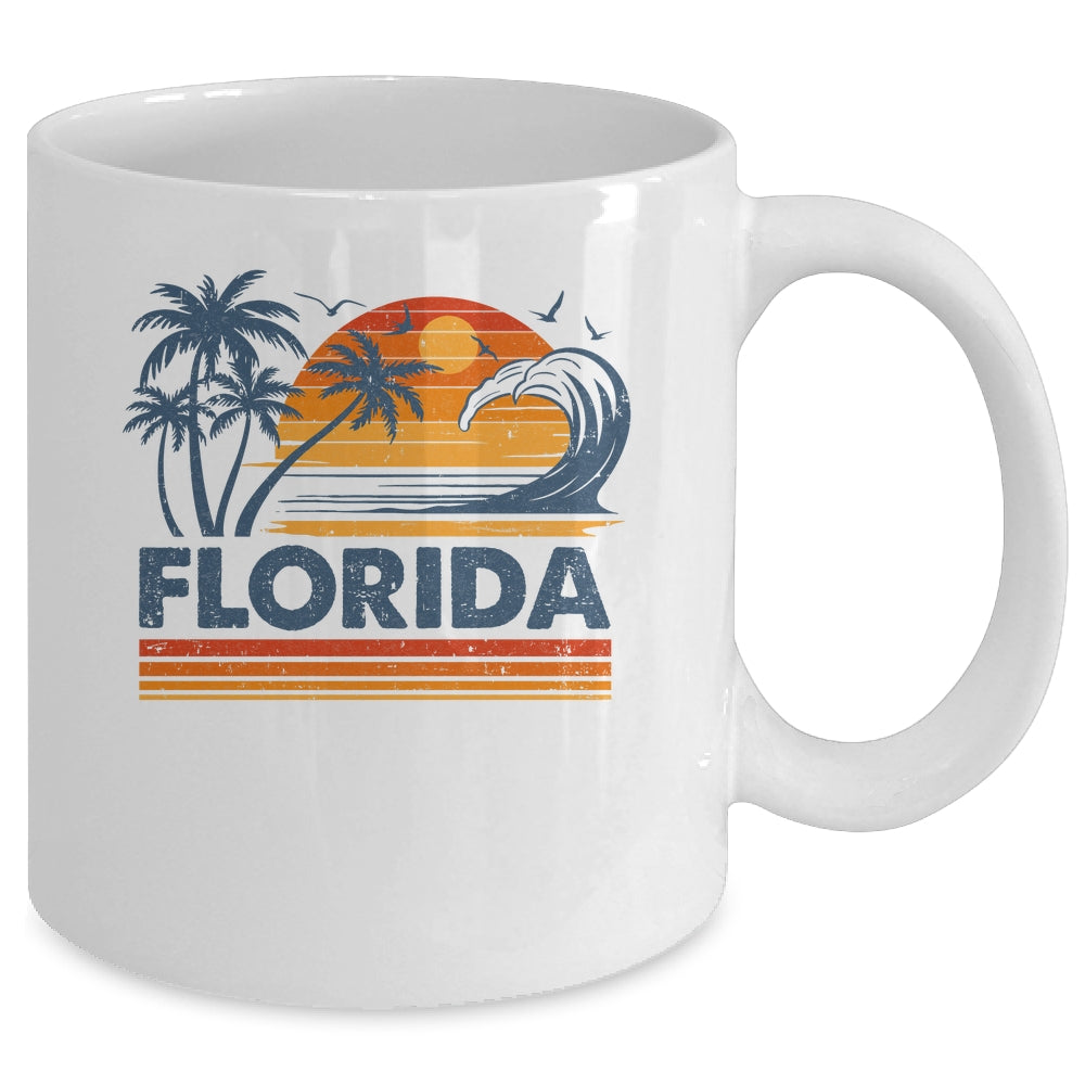 Florida Vacation Sunset Cute 70s Vintage Retro Beach Mug | siriusteestore