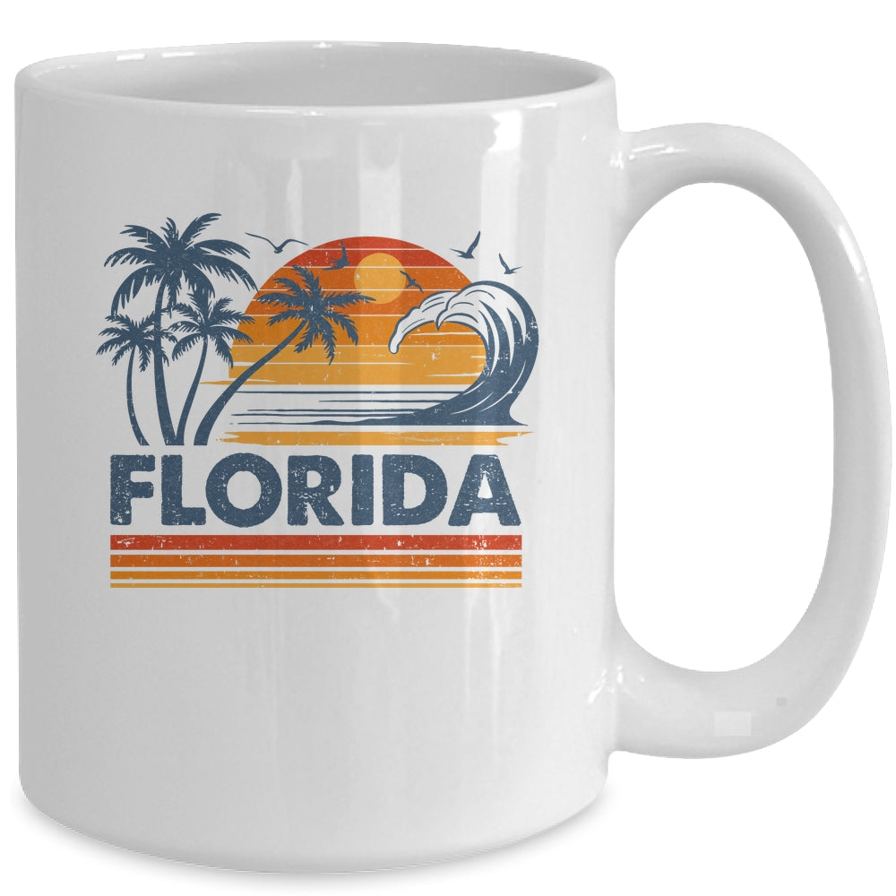 Florida Vacation Sunset Cute 70s Vintage Retro Beach Mug | siriusteestore