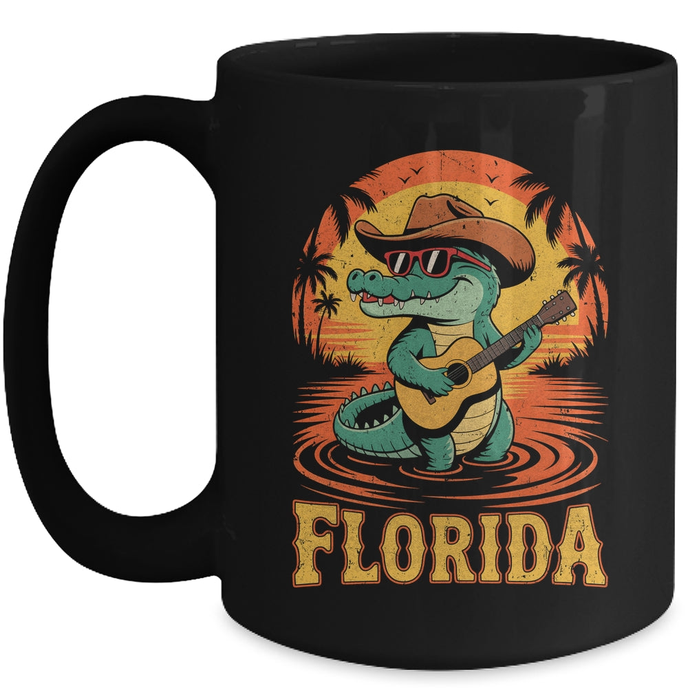 Florida Vacation Vintage Travel Women Men Funny Alligator Mug | siriusteestore