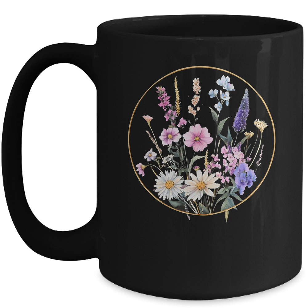 Flower Boho Floral Wildflowers Graphic Funny Women Girls Mug | siriusteestore