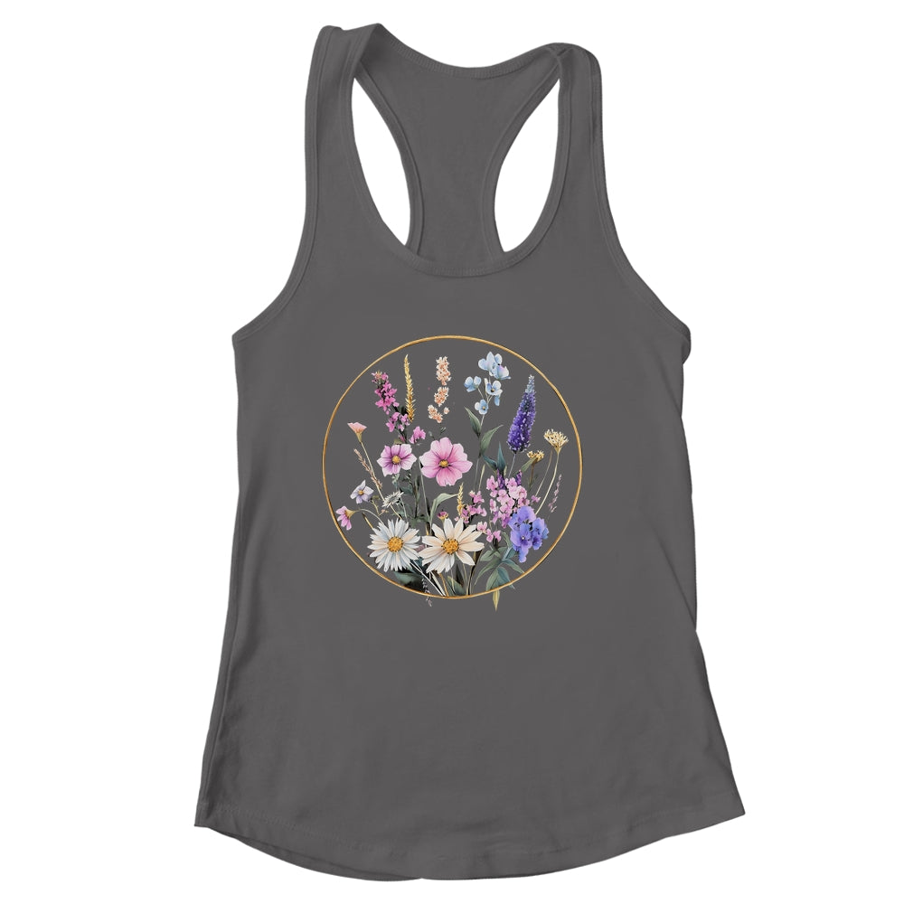 Flower Boho Floral Wildflowers Graphic Funny Women Girls Shirt & Tank Top | siriusteestore