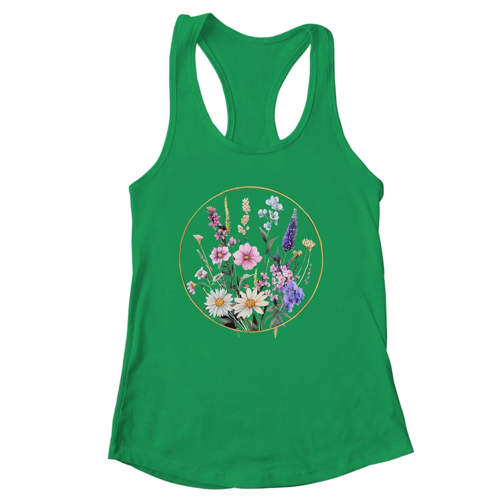 Flower Boho Floral Wildflowers Graphic Funny Women Girls Shirt & Tank Top | siriusteestore