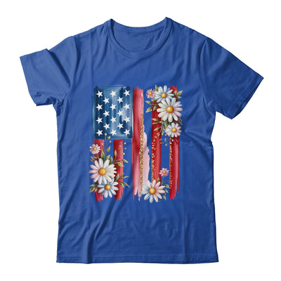 Flower Brushstroke America Flag 4th Of July Jesus Christian Shirt & Tank Top | siriusteestore
