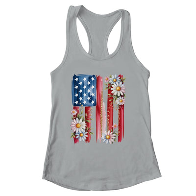 Flower Brushstroke America Flag 4th Of July Jesus Christian Shirt & Tank Top | siriusteestore