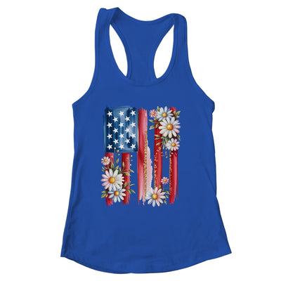 Flower Brushstroke America Flag 4th Of July Jesus Christian Shirt & Tank Top | siriusteestore