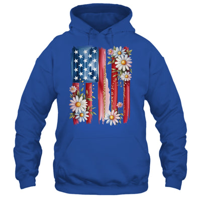 Flower Brushstroke America Flag 4th Of July Jesus Christian Shirt & Tank Top | siriusteestore