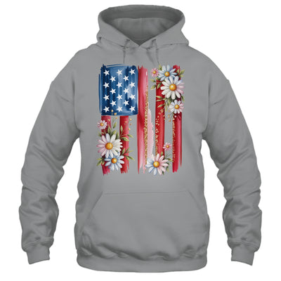 Flower Brushstroke America Flag 4th Of July Jesus Christian Shirt & Tank Top | siriusteestore