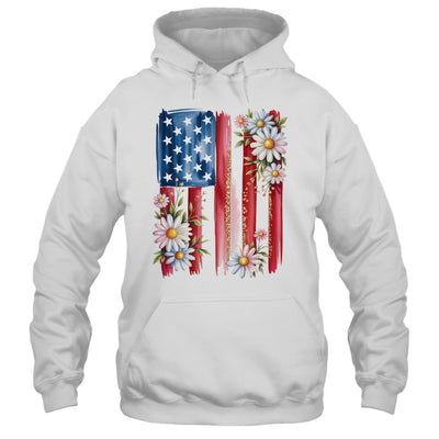 Flower Brushstroke America Flag 4th Of July Jesus Christian Shirt & Tank Top | siriusteestore