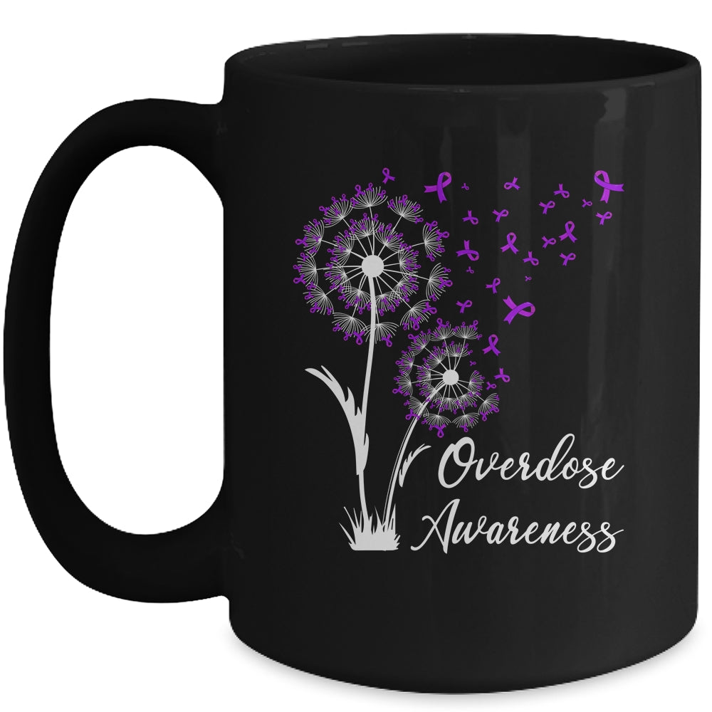 Flower Dandelion Faith Hope Love Purple Overdose Awareness Mug | siriusteestore