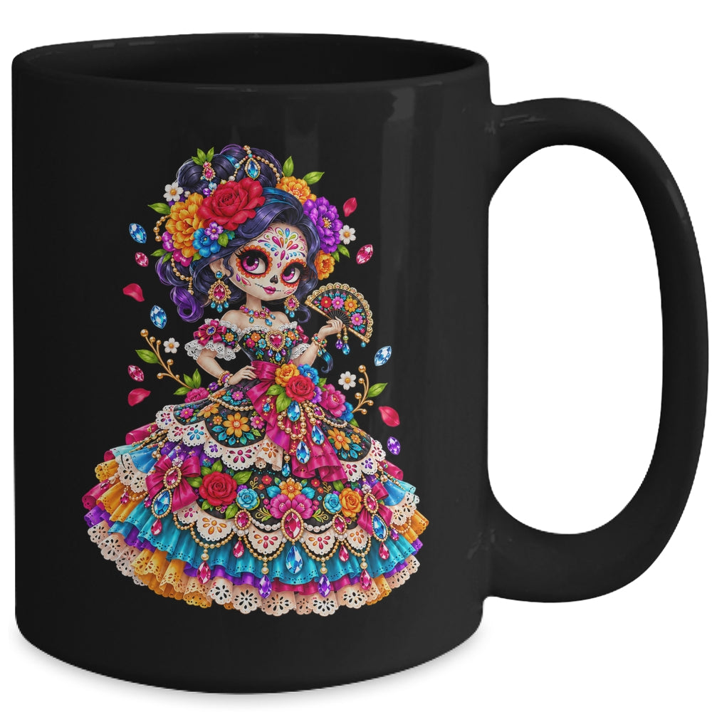 Flower Woman Day Of The Dead Catrina Mexico Skull Women Mug | siriusteestore
