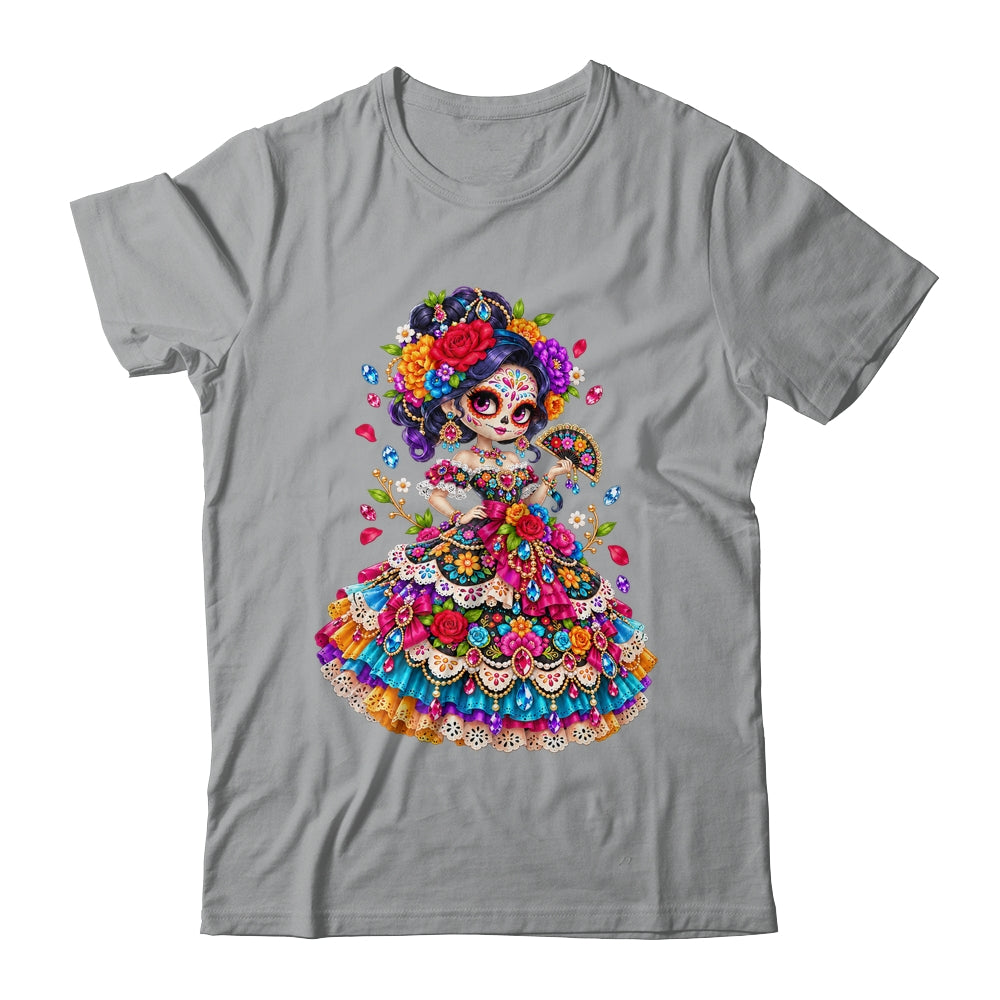 Flower Woman Day Of The Dead Catrina Mexico Skull Women Shirt & Tank Top | siriusteestore