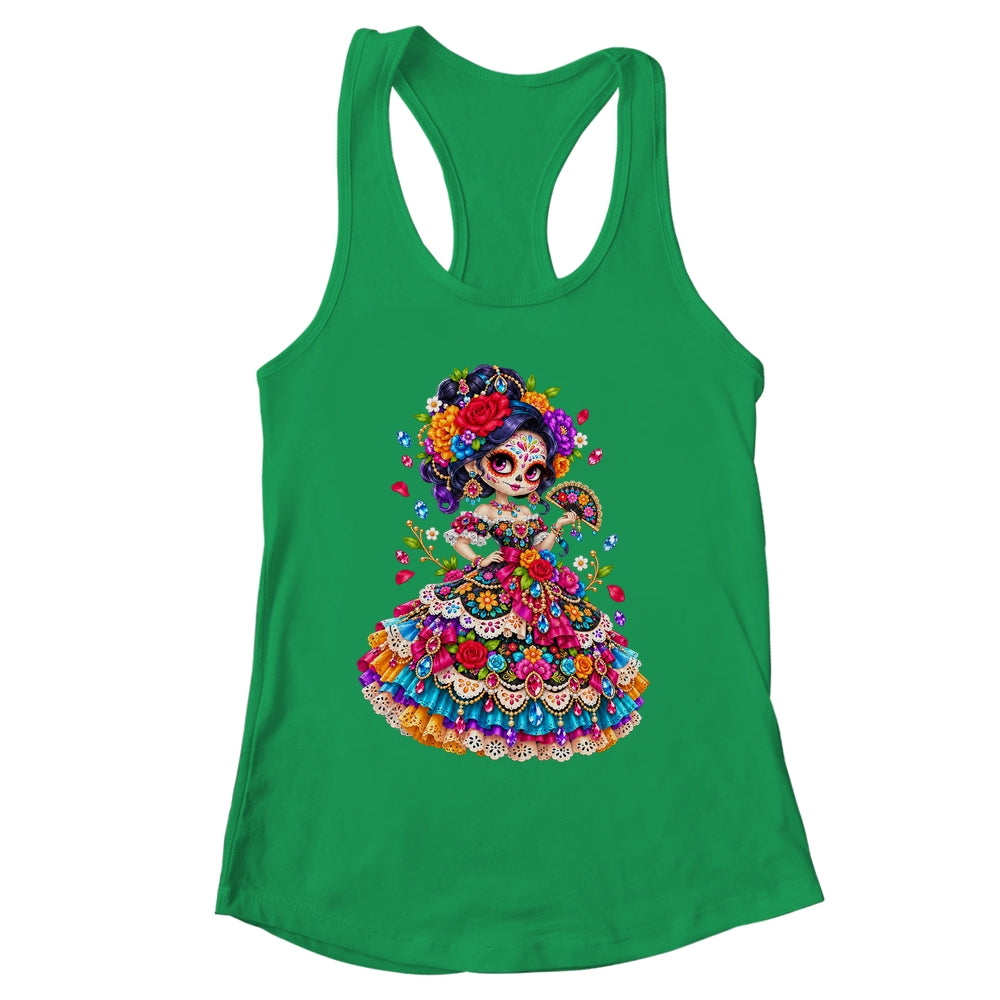 Flower Woman Day Of The Dead Catrina Mexico Skull Women Shirt & Tank Top | siriusteestore