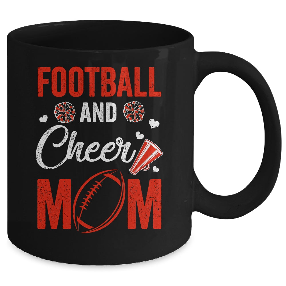 Football And Cheer Mom Of Football Player Cheerleader Mug | siriusteestore