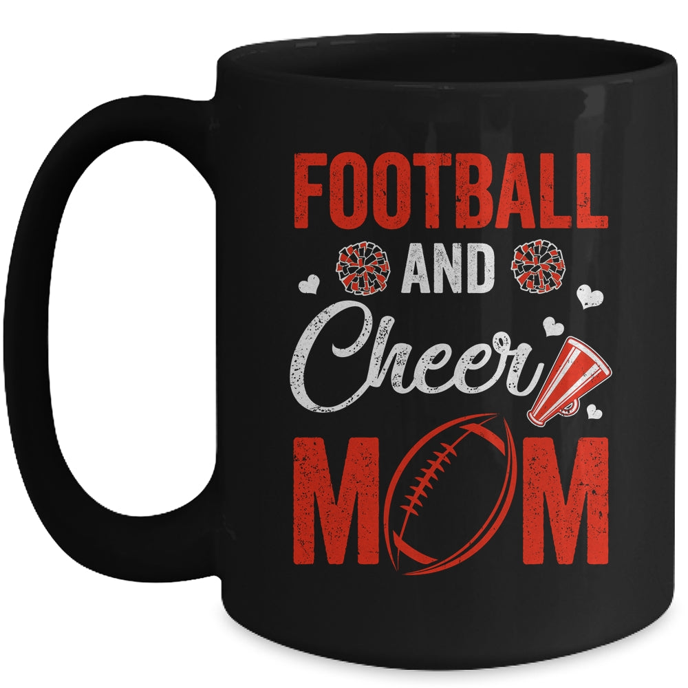 Football And Cheer Mom Of Football Player Cheerleader Mug | siriusteestore
