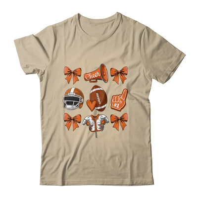Football Coquette Bow Football Mom Game Cheer Cheerleader Shirt & Sweatshirt | siriusteestore