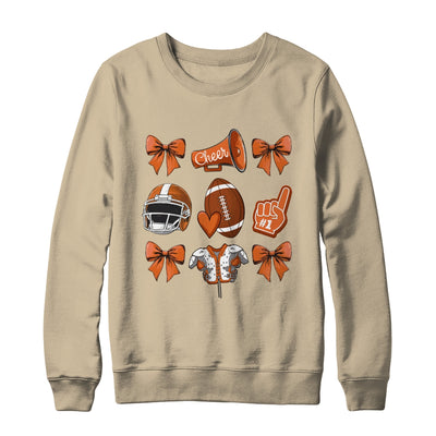 Football Coquette Bow Football Mom Game Cheer Cheerleader Shirt & Sweatshirt | siriusteestore