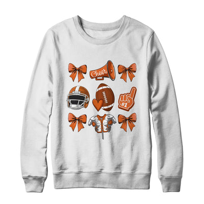 Football Coquette Bow Football Mom Game Cheer Cheerleader Shirt & Sweatshirt | siriusteestore