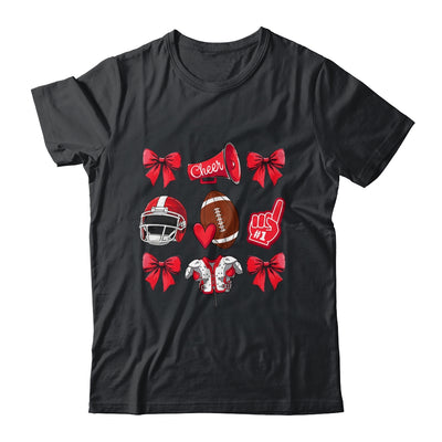 Football Game Coquette Bow Mom Cheer Cheerleader Women Girls Shirt & Sweatshirt | siriusteestore