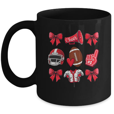 Football Game Coquette Bow Mom Cheer Cheerleader Women Girls Mug | siriusteestore