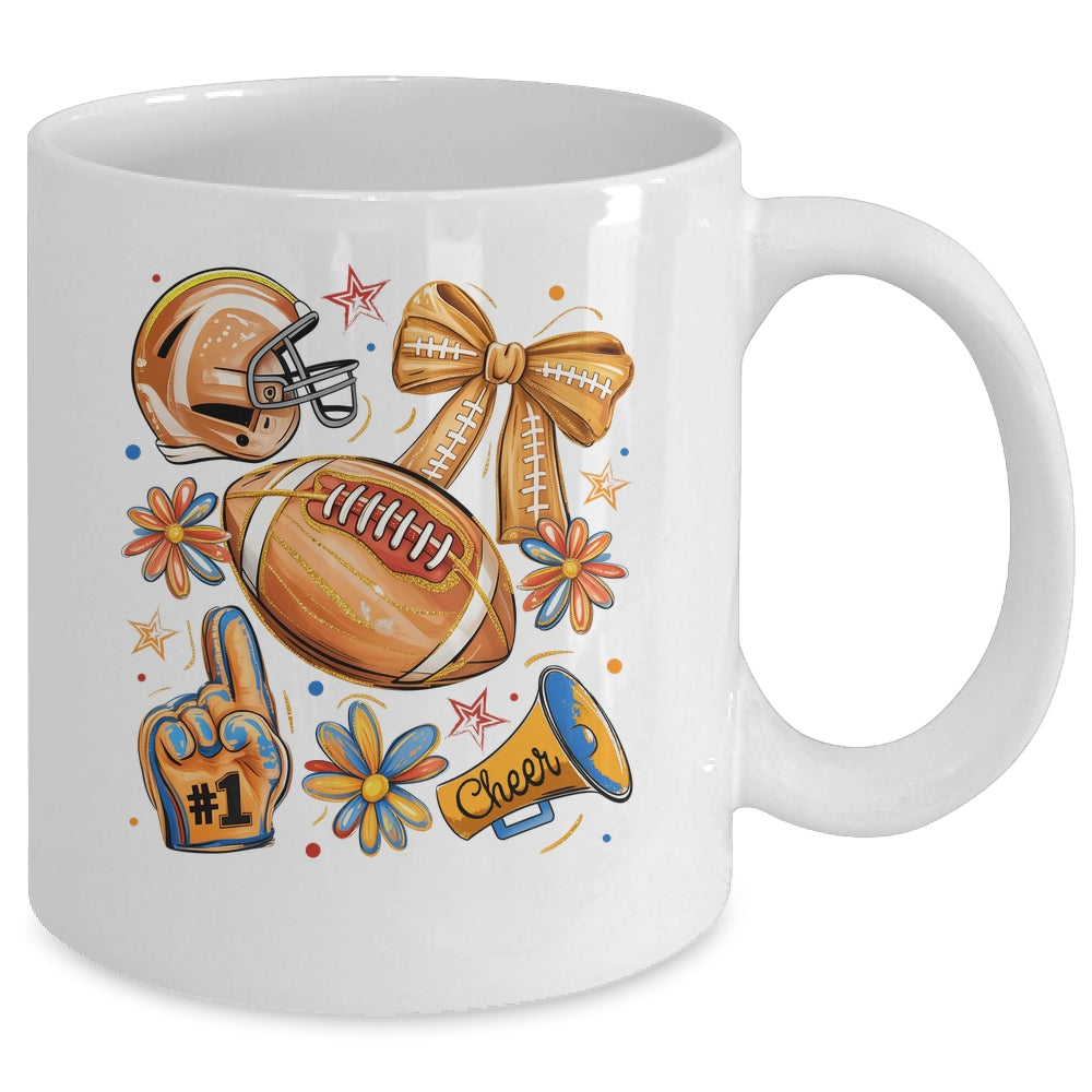Football Game Day Football Season Fall Autumn Coquette Bow Mug | siriusteestore