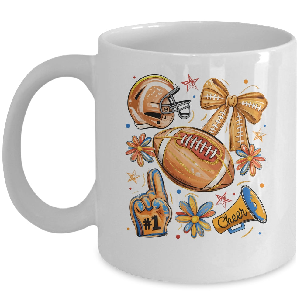 Football Game Day Football Season Fall Autumn Coquette Bow Mug | siriusteestore