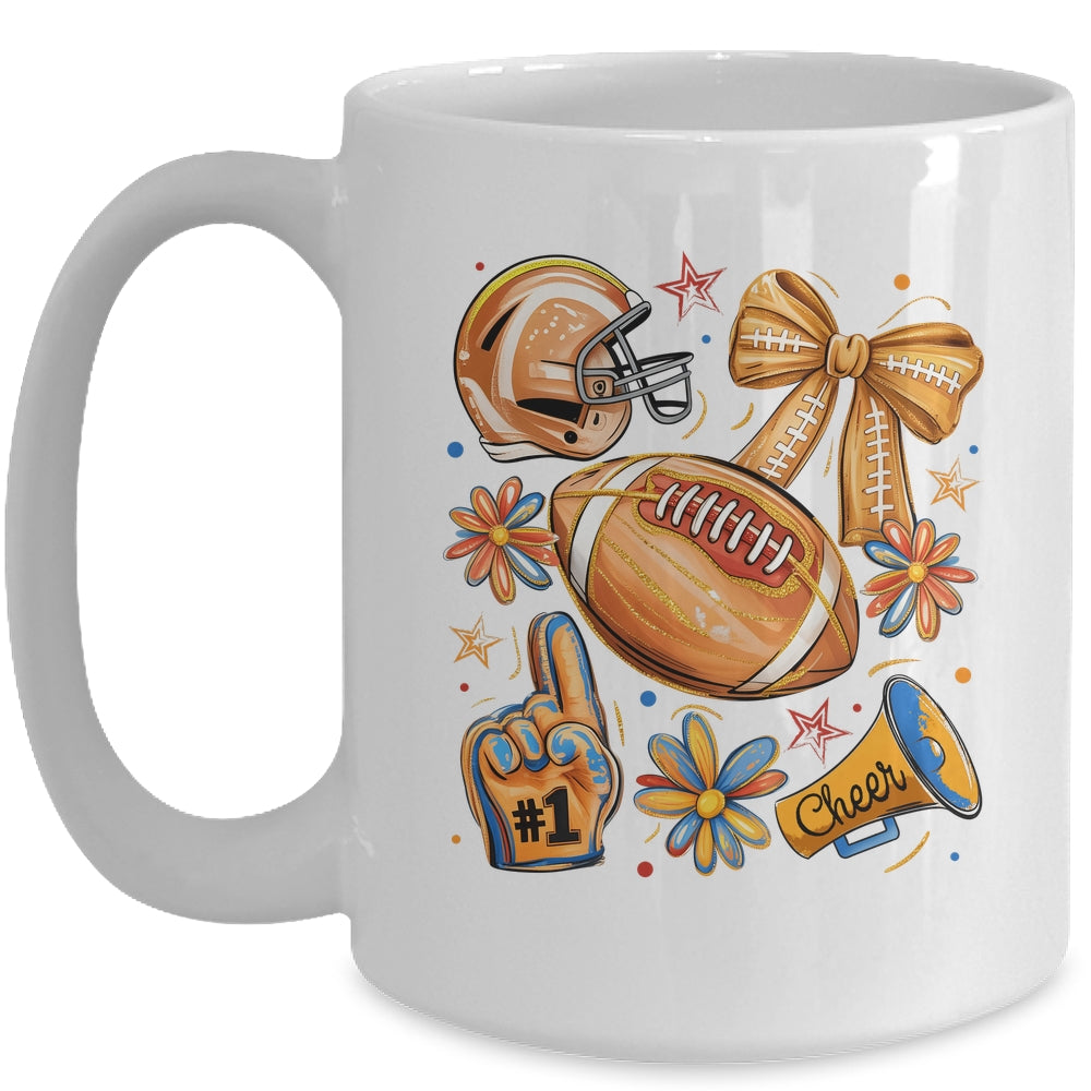 Football Game Day Football Season Fall Autumn Coquette Bow Mug | siriusteestore