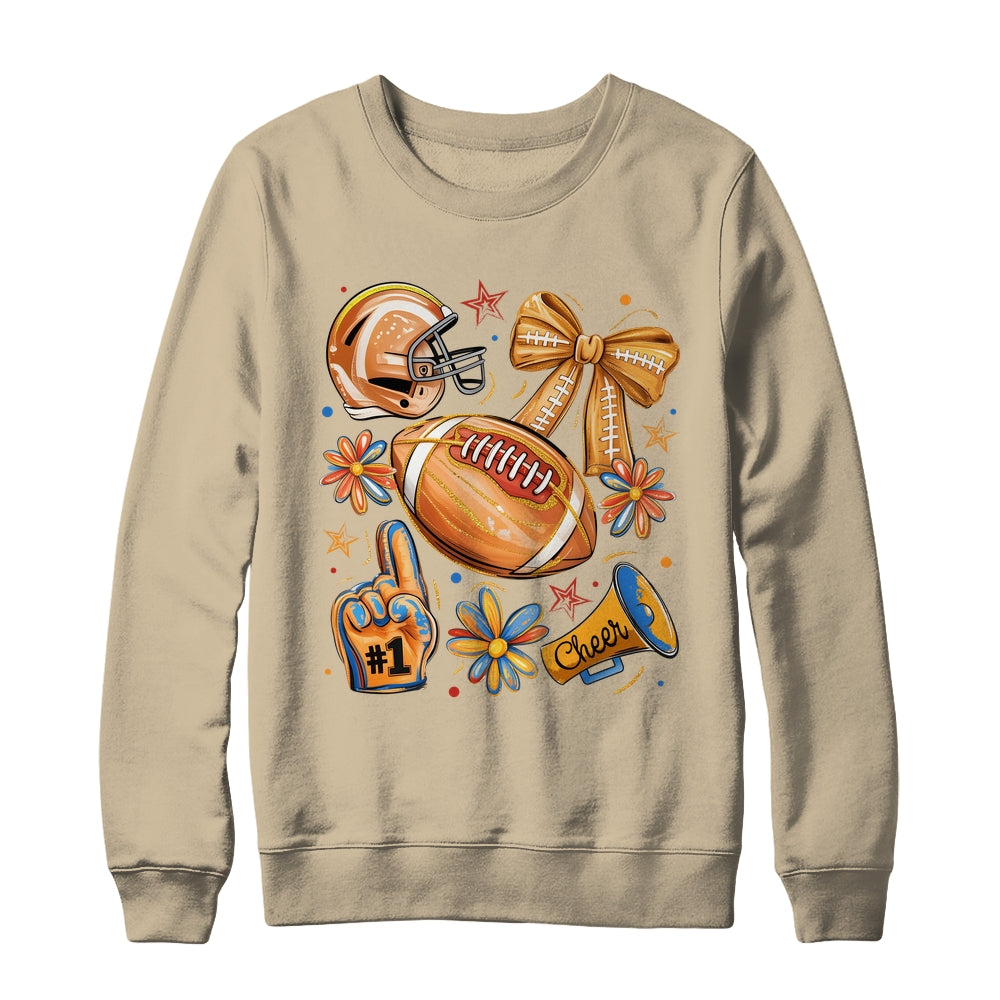 Football Game Day Football Season Fall Autumn Coquette Bow Shirt & Sweatshirt | siriusteestore