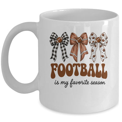 Football Is My Favorite Season Football Bow Game Day Mug | siriusteestore