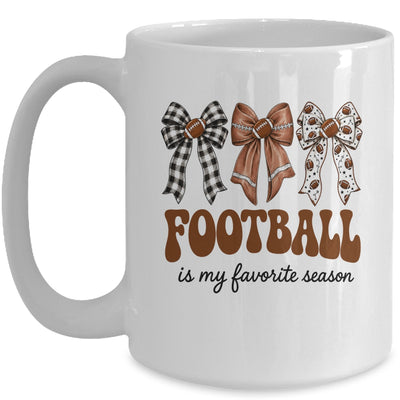 Football Is My Favorite Season Football Bow Game Day Mug | siriusteestore