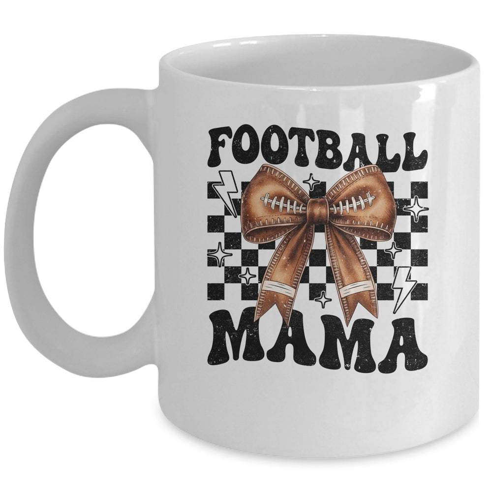 Football Mama Coquette Bow Funny Football Game Day Sport Mom Mug | siriusteestore