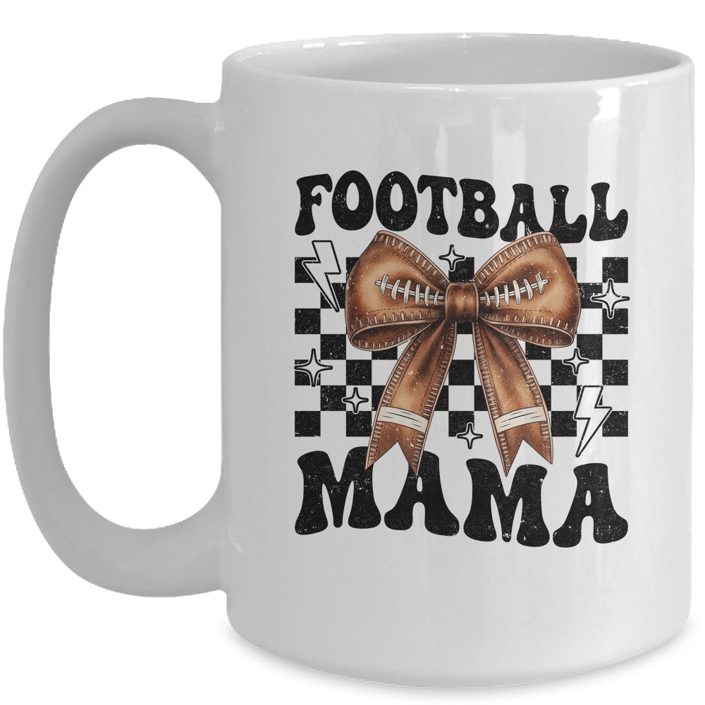 Football Mama Coquette Bow Funny Football Game Day Sport Mom Mug | siriusteestore