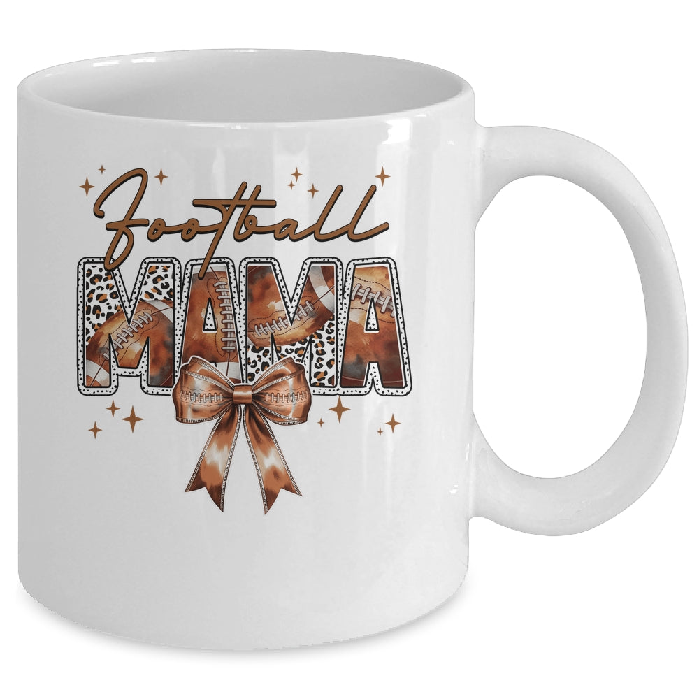 Football Mama Funny Mom Football Touchdown Season Leopard Mug | siriusteestore