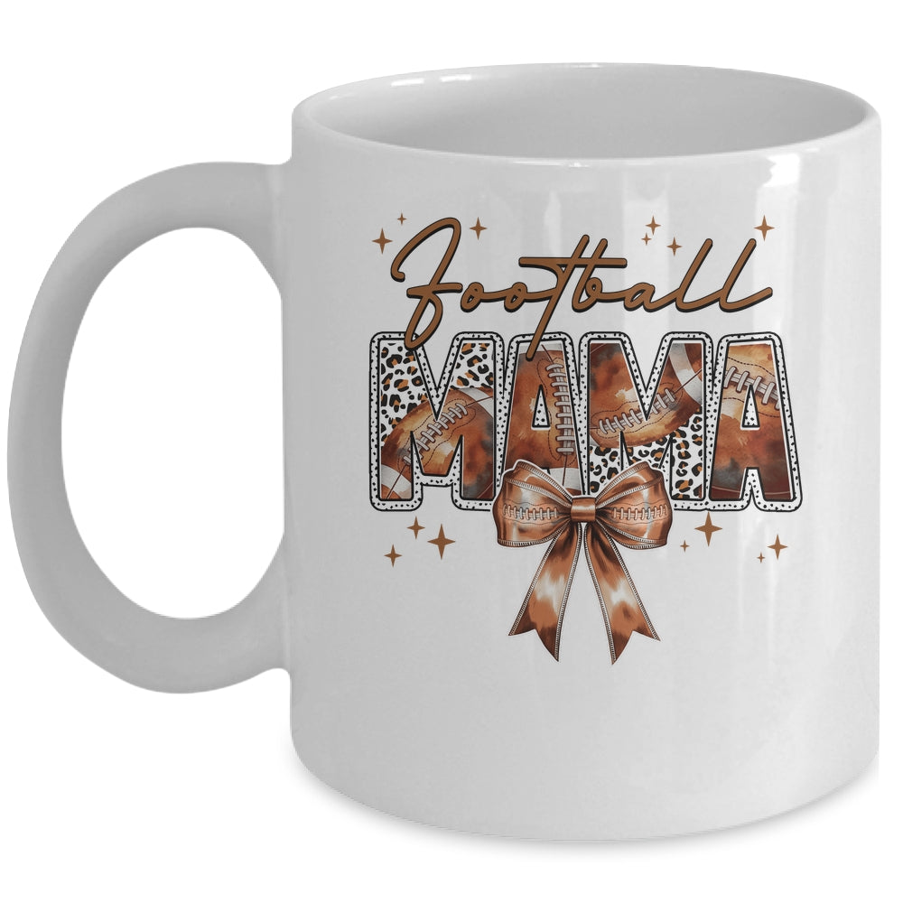 Football Mama Funny Mom Football Touchdown Season Leopard Mug | siriusteestore