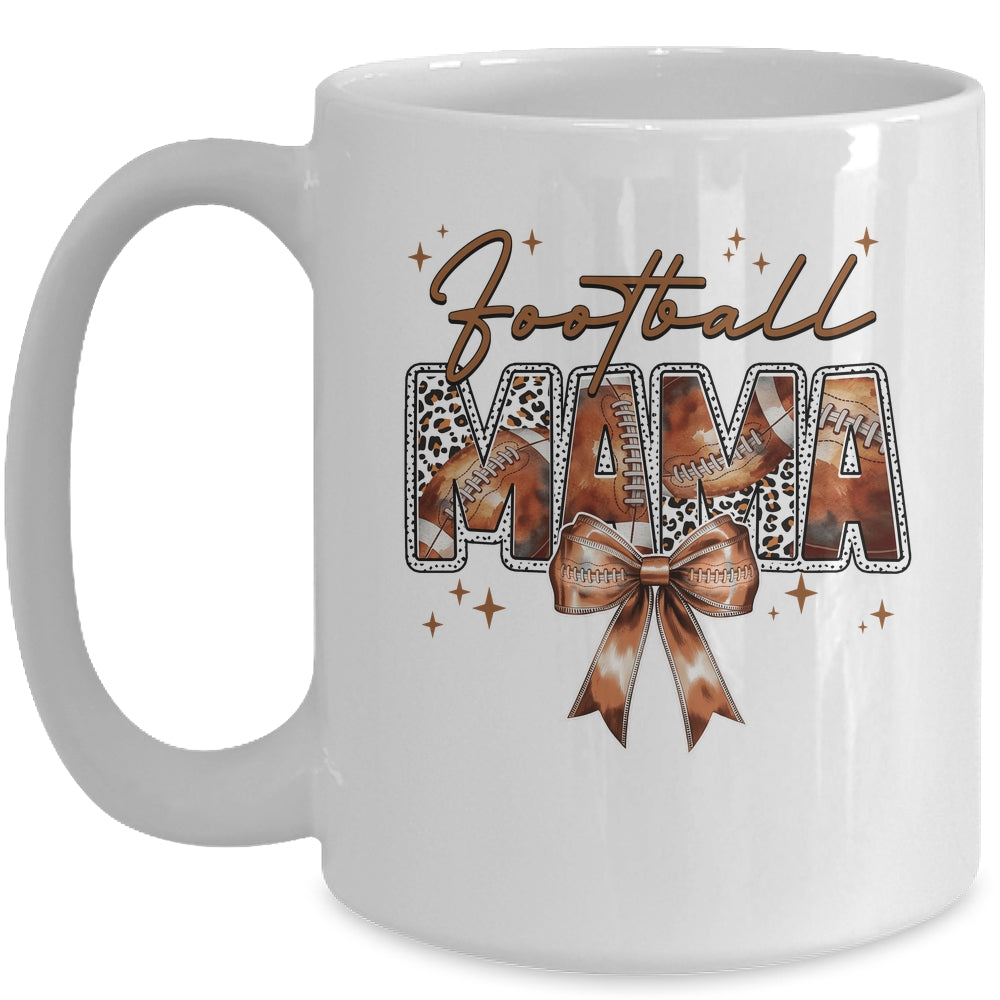 Football Mama Funny Mom Football Touchdown Season Leopard Mug | siriusteestore
