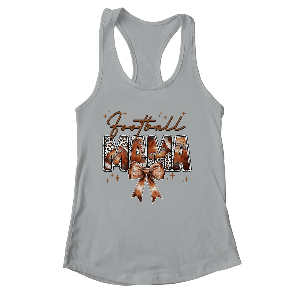 Football Mama Funny Mom Football Touchdown Season Leopard Shirt & Tank Top | siriusteestore