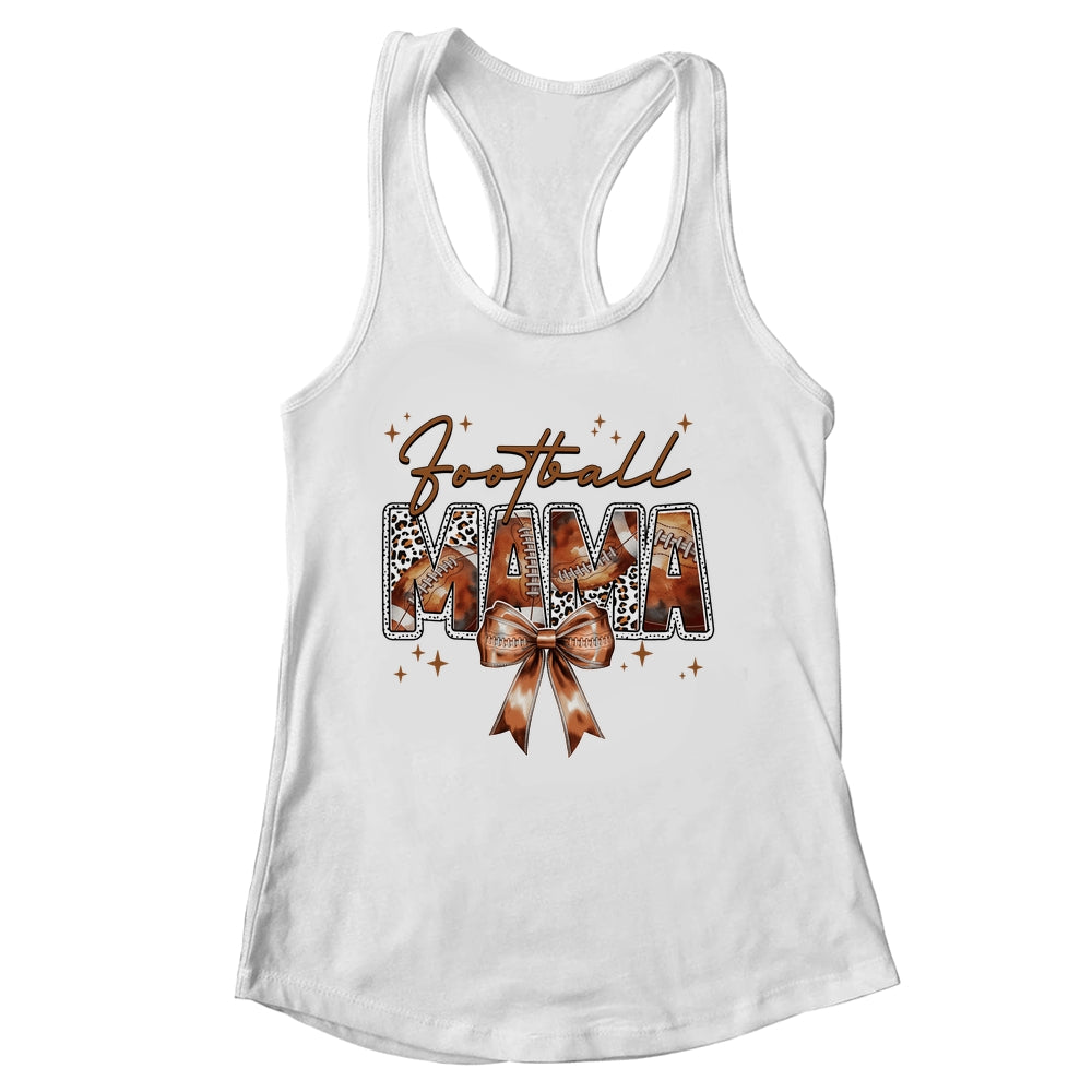 Football Mama Funny Mom Football Touchdown Season Leopard Shirt & Tank Top | siriusteestore