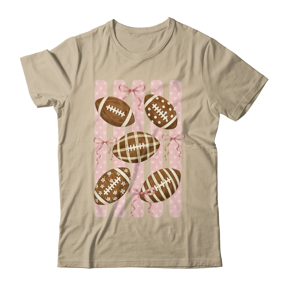 Football Mom Stripes Football High School Game Day Coquette Shirt & Sweatshirt | siriusteestore